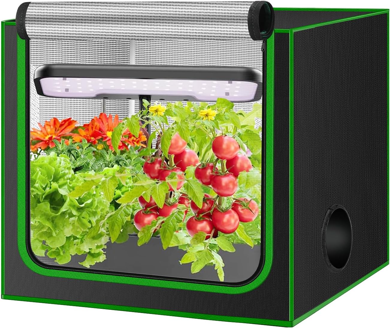 Small Grow Tent for Aerogarden,24”x18”x28” ,Hydroponics Growing System ,Highly Reflective 600D Diamond Mylar Canvas with Ventilation window and Floor Tray for Hydroponic Indoor Plant Growing