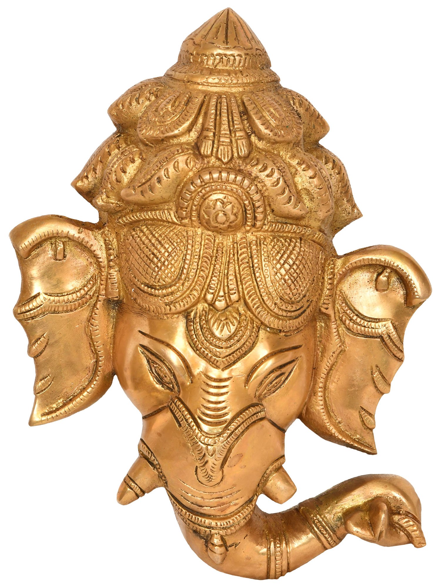 Ganesha décoration murale masque jaune idée cadeau crémaillère