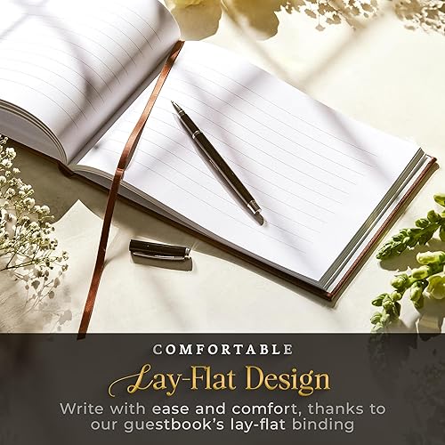 Miniatura 3 de Promot Libro de visitas funerario personalizado para servicio conmemorativo, elegante libro de invitados de celebración de la vida, texto