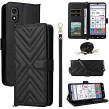 Flip Cover Compatible with Sony Xperia Ace III/PDX-226 Wrist Strap LanyardPU Leather+Shell Dual Wallet [6 Card Slots] Kickstand Black