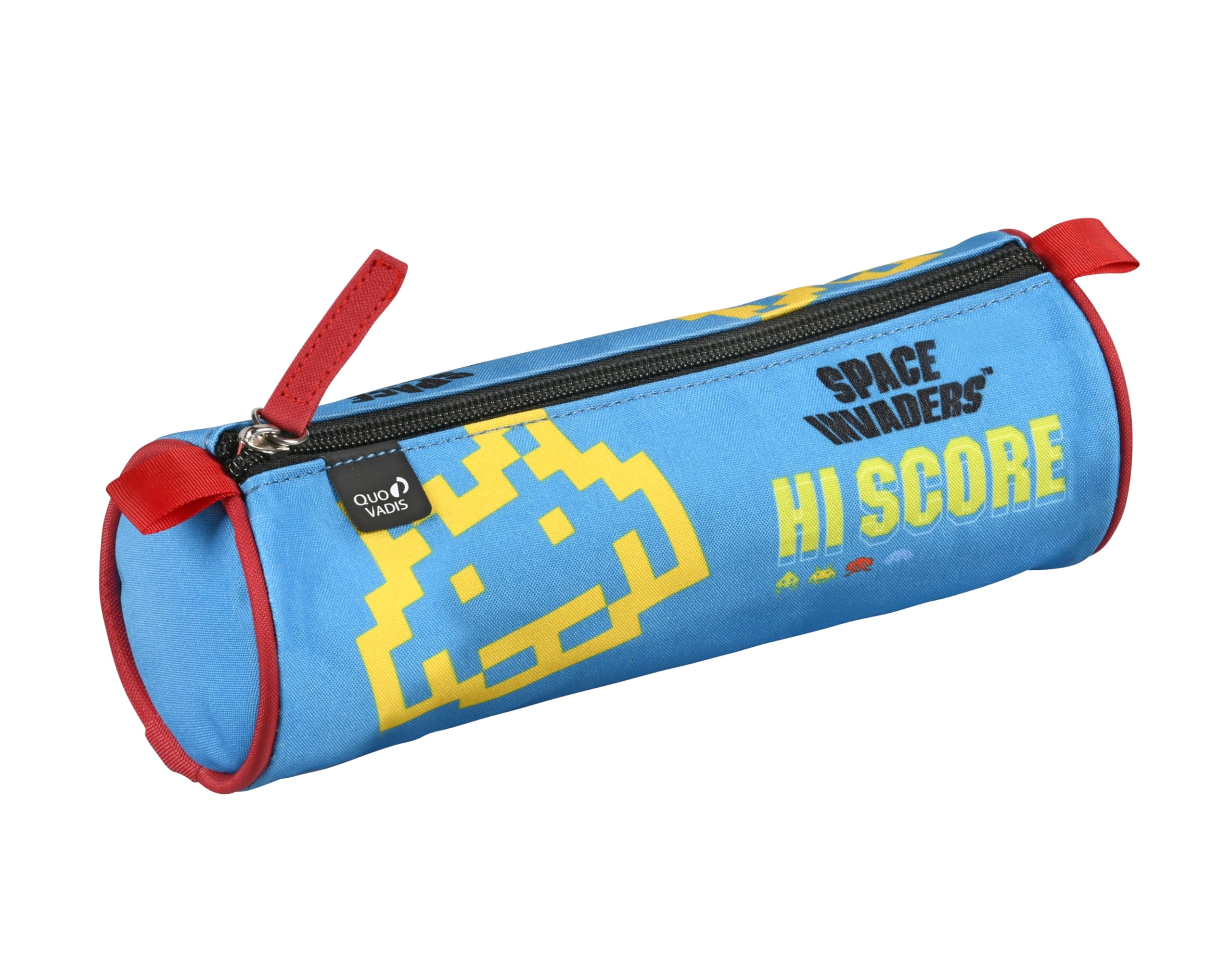 QUO VADIS - Pencil case - Round - Space Invaders - Multicolor - 23x8x8cm - Canvas (Polyester) - 1 Compartment(s) - Visual Score