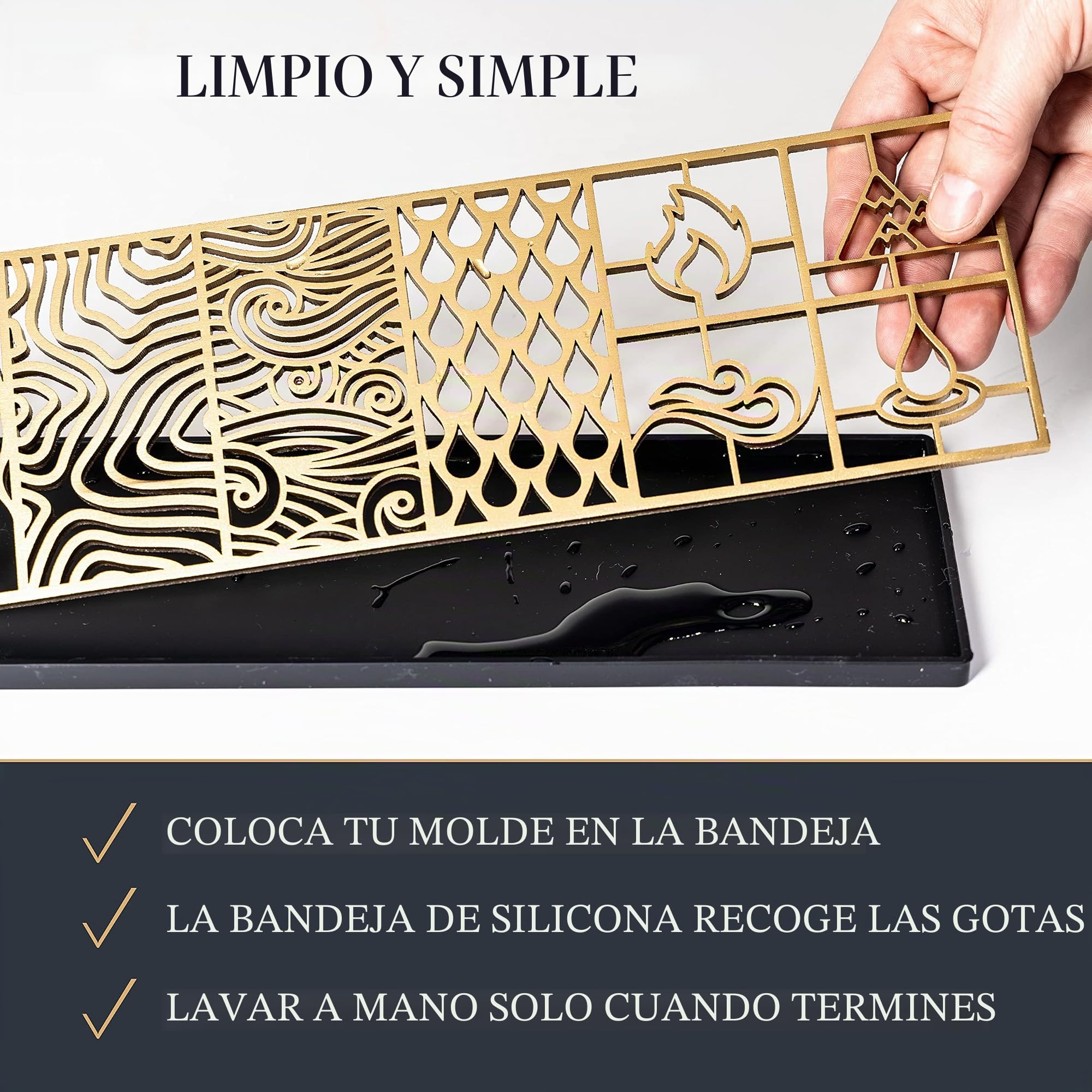 Ash Harbor - Bandeja transparente de diseño para hacer cubitos de hielo, moldes de hielo modernos para bourbon y cócteles en 5 segundos, sello de cubo de molde de whisky, accesorios de camarero