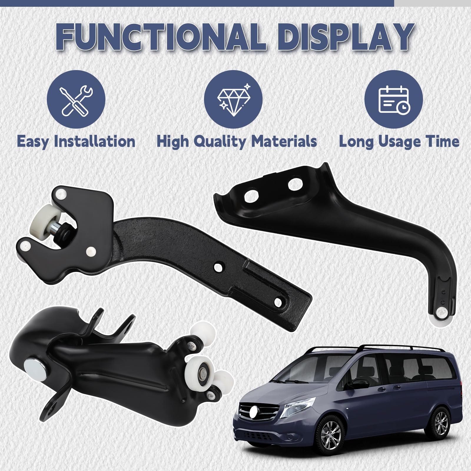 Zestaw prowadnic rolkowych do Mercedes-Benz Viano W639 2003-2022, prowadnica rolkowa, rolki do drzwi przesuwnych, prawe drzwi boczne do Vito/Mixto Van W639 6397601347