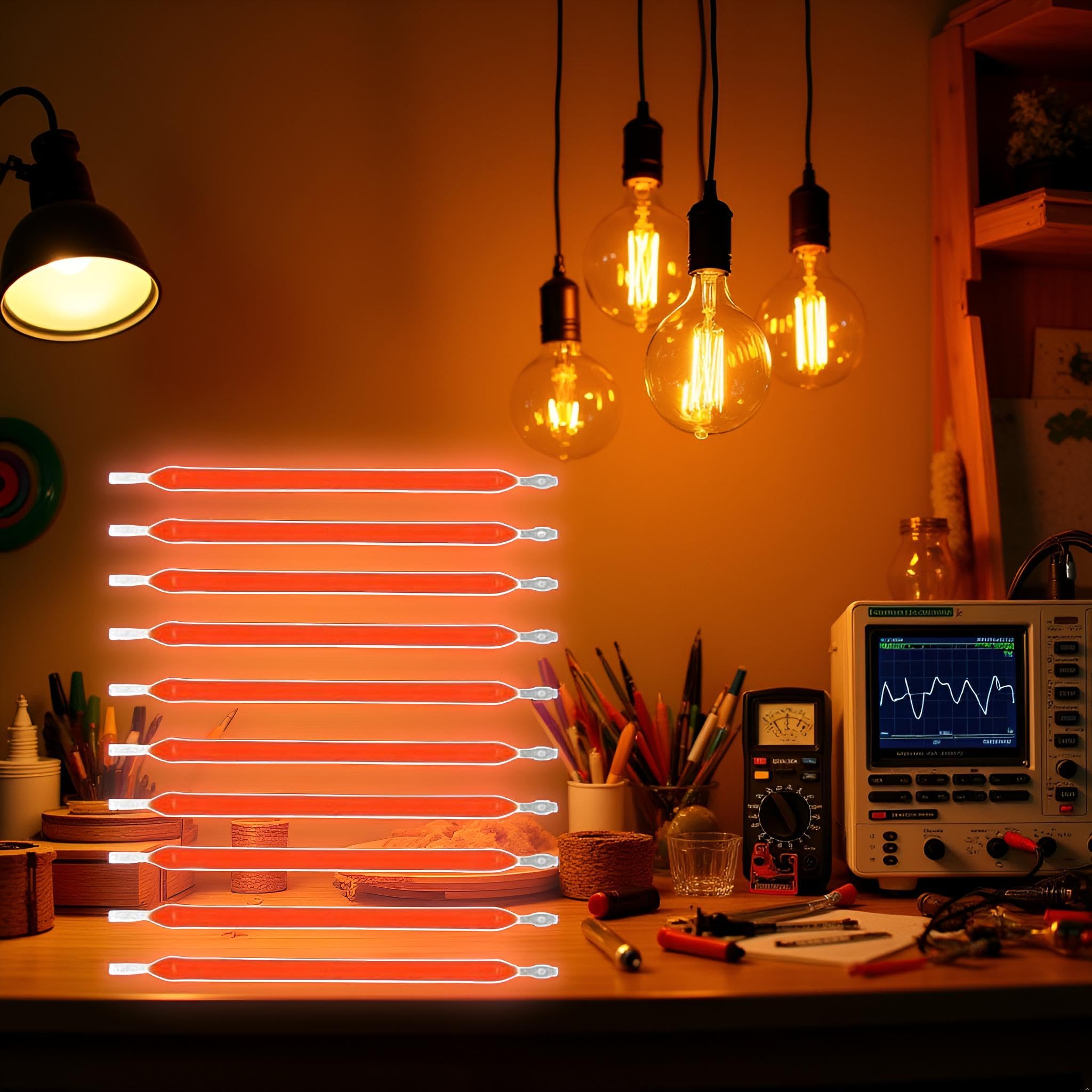 10pcs Red Edison Bulb LED Filament Lamp Parts DC3V DC16V LED Chip Incandescent Light Accessories Diode for Repair — view 4