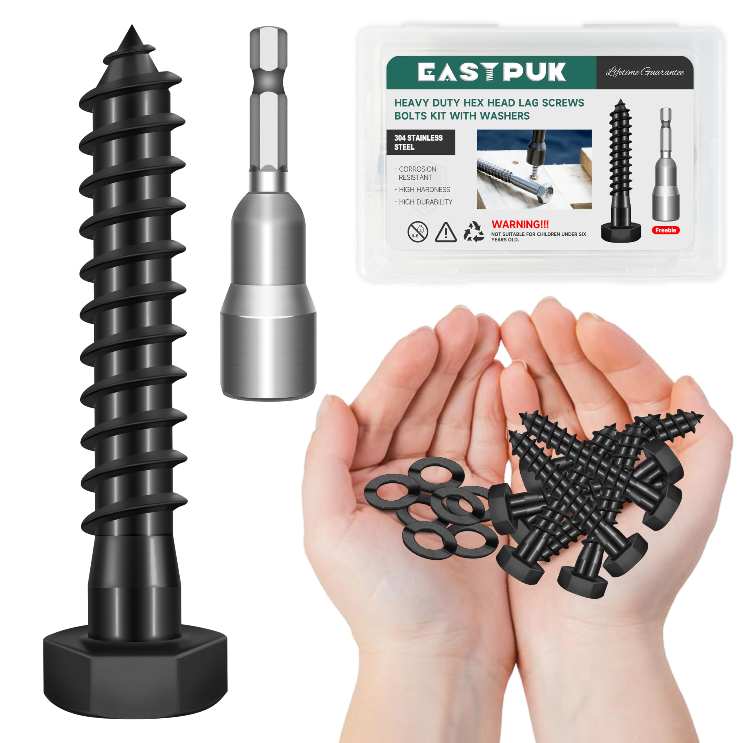 Stainless Steel Lag Bolts - 12 Pack Heavy Duty -22 Stainless Steel Lag Bolts - 12 Pack Heavy Duty -22