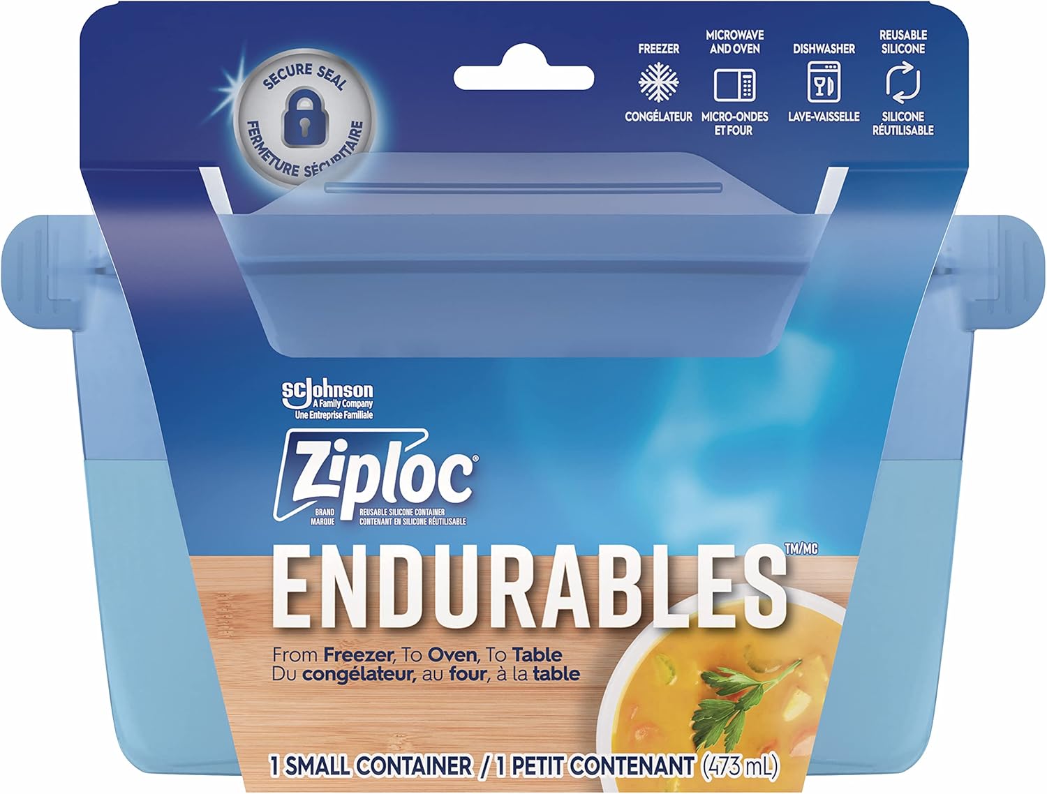Ziploc Endurables Silicone Food Storage Meal Prep Containers, Microwave