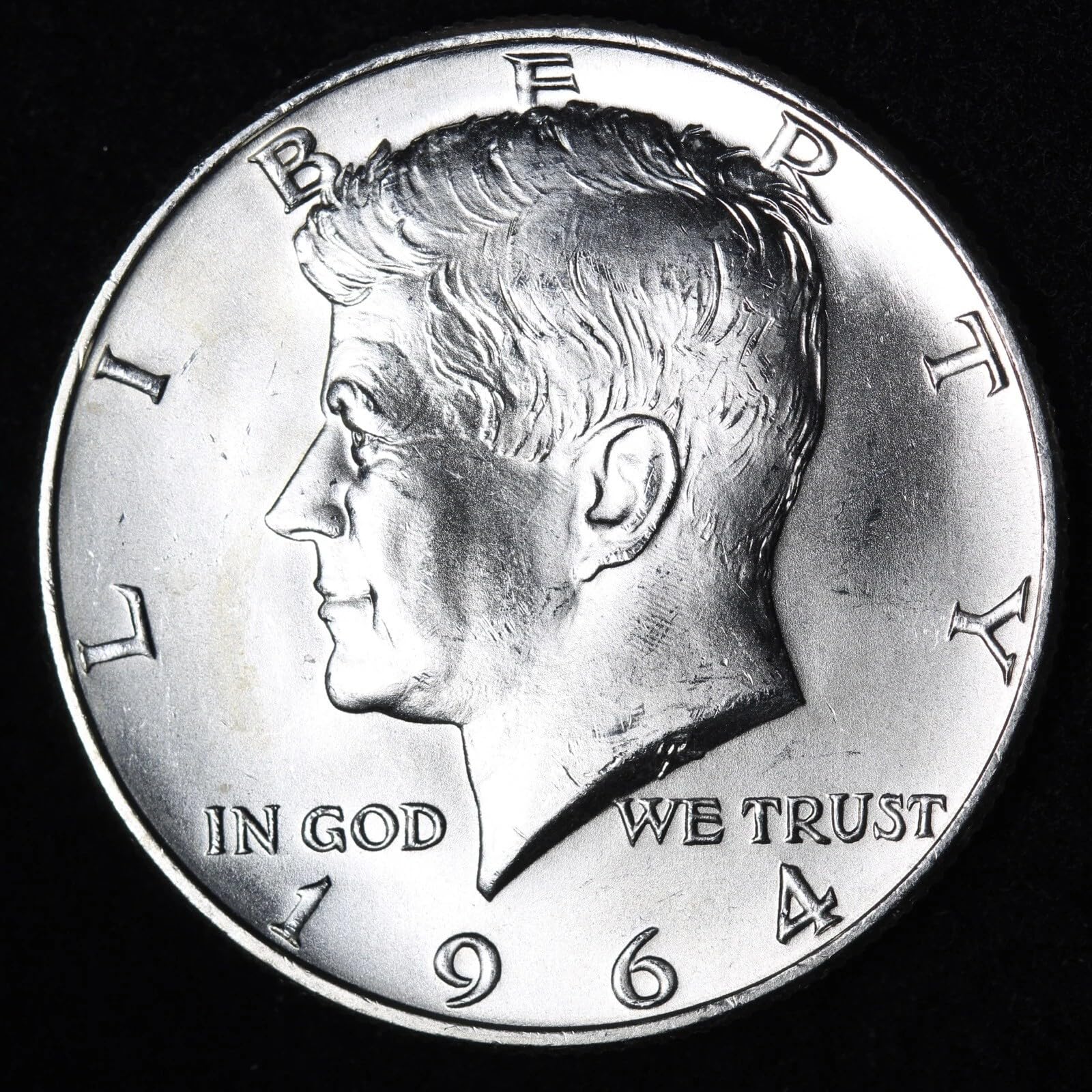 1964 Kennedy Half Dollar, 90% Silver, Brilliant Uncirculated Roll