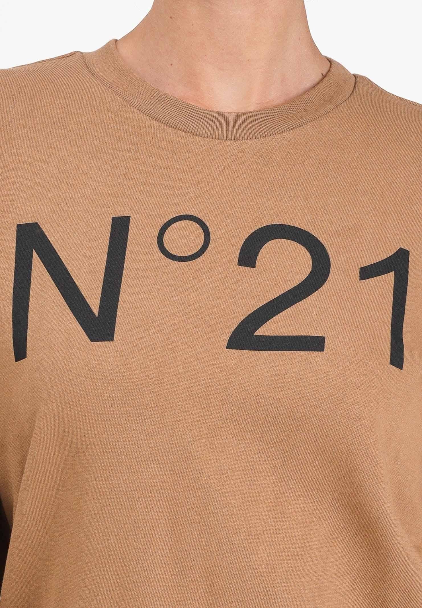 N21 Bluza z okrągłym dekoltem dla kobiet, nastolatków i dzieci z kontrastowym logo