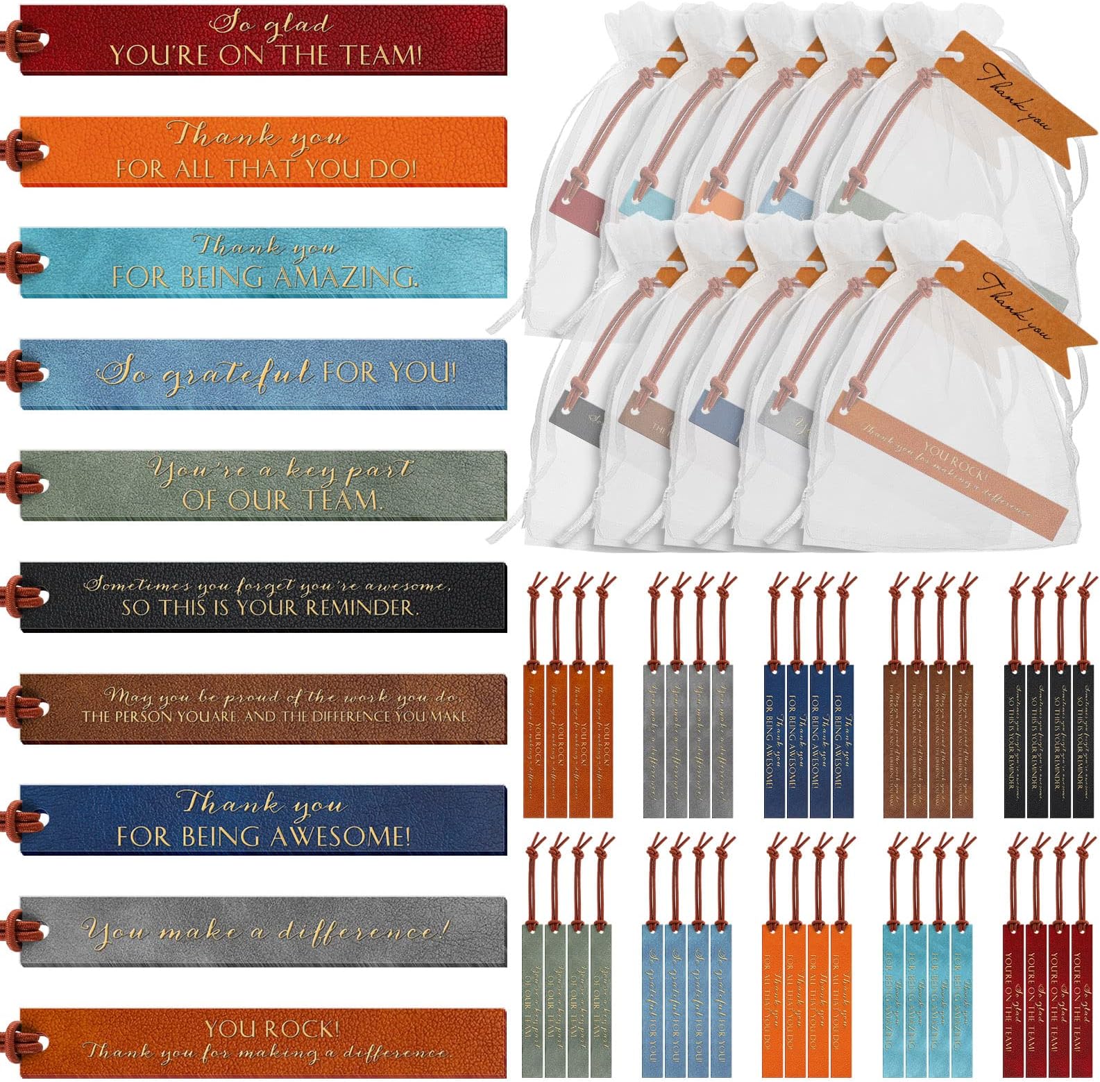 Amazon.com: Roowest 20 Pcs Motivational Leather Bookmarks Inspirational ...