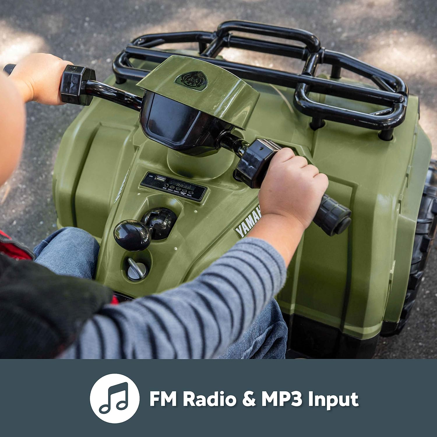 Kid Trax Yamaha ATV Toddler/Kids Electric Ride On Toy, 12 Volt, 3-7 yrs Old, Max Weight 88 lbs, Single or Double Riders, MP3 Player Input, Kodiak Green (KT1579AZA) : Toys & Games