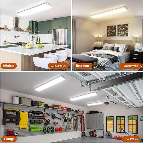 Miniatura 13 de FAITHSAIL Luz envolvente LED envolvente de 40 W, 4400 lm, 4000 K blanco neutro, luces de tienda de 4 pies para garaje, accesorios de luz LED de 48