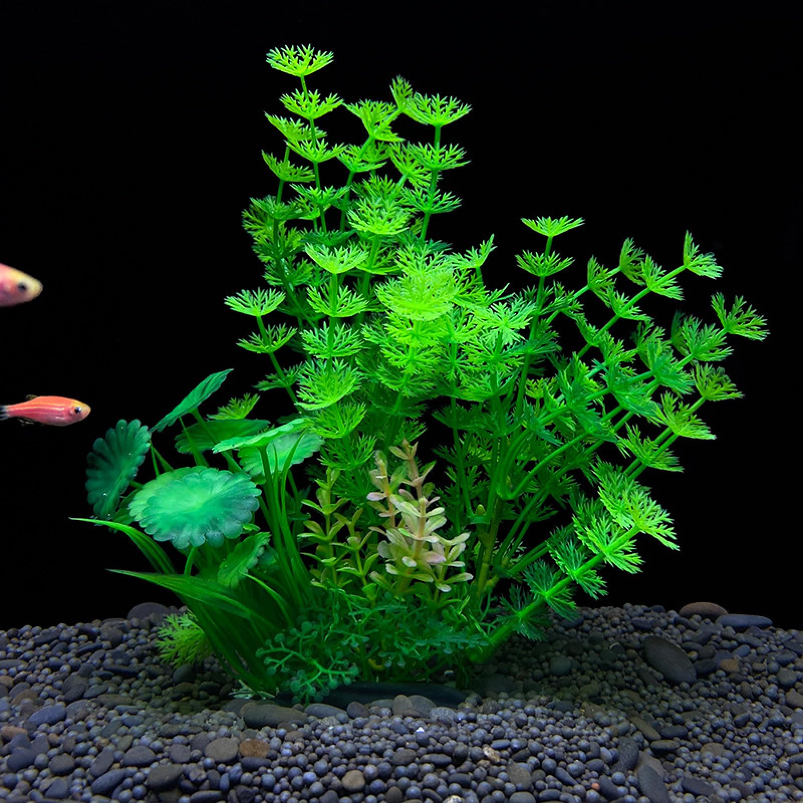 Adornos Artificiales de plástico for Plantas acuáticas, Accesorios simulación for pecera, 3 Piezas F