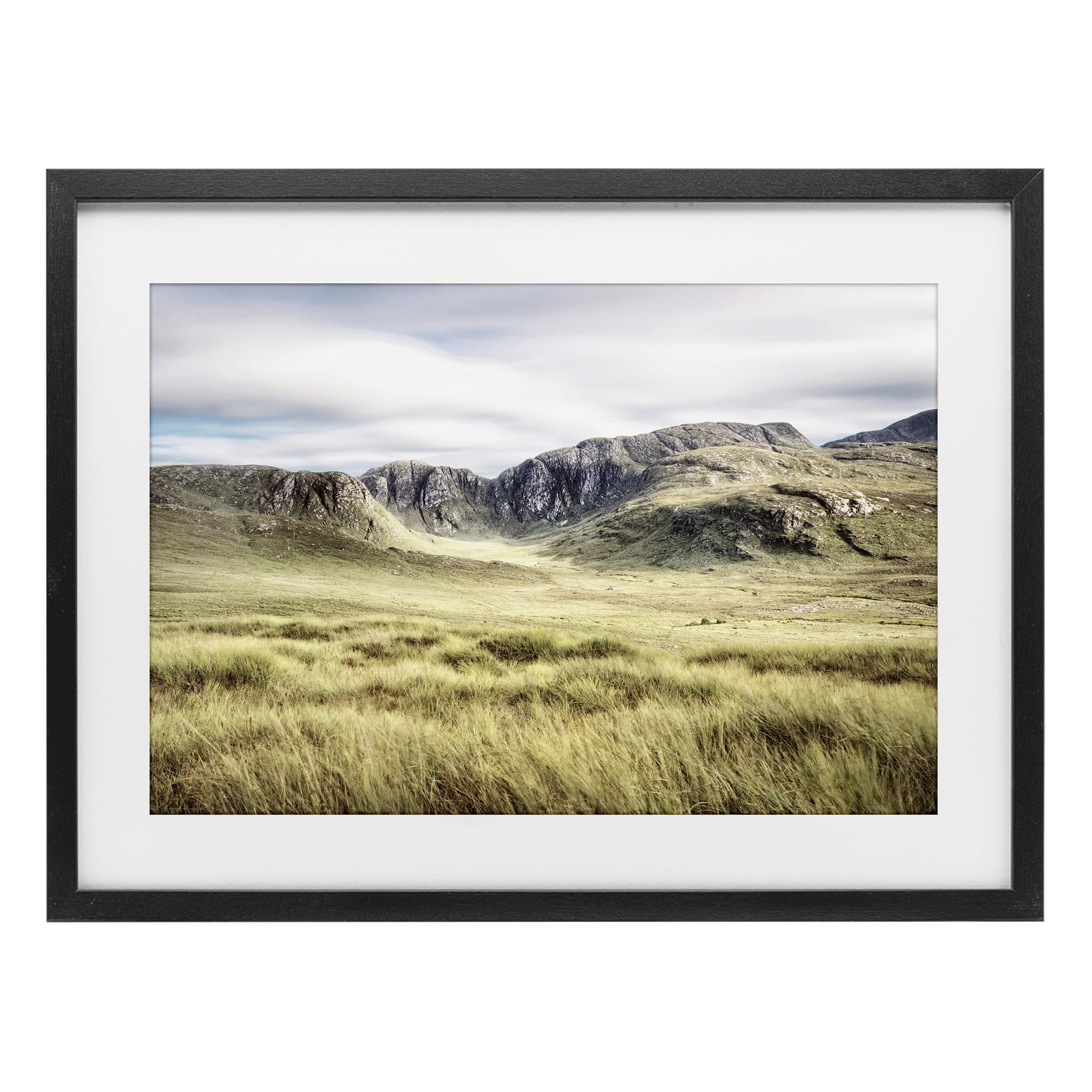 Stupell Industries 'Irish Countryside Hills', Framed Print Under Glass, Black, 23 x 17