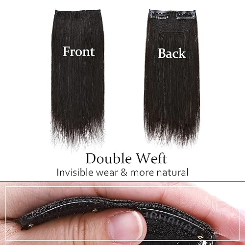 Miniatura 9 de SEGO 2 extensiones de cabello humano corto con clip, de 6 pulgadas, 0.71 oz, extensiones de cabello humano para mujeres con cabello adelgazante que