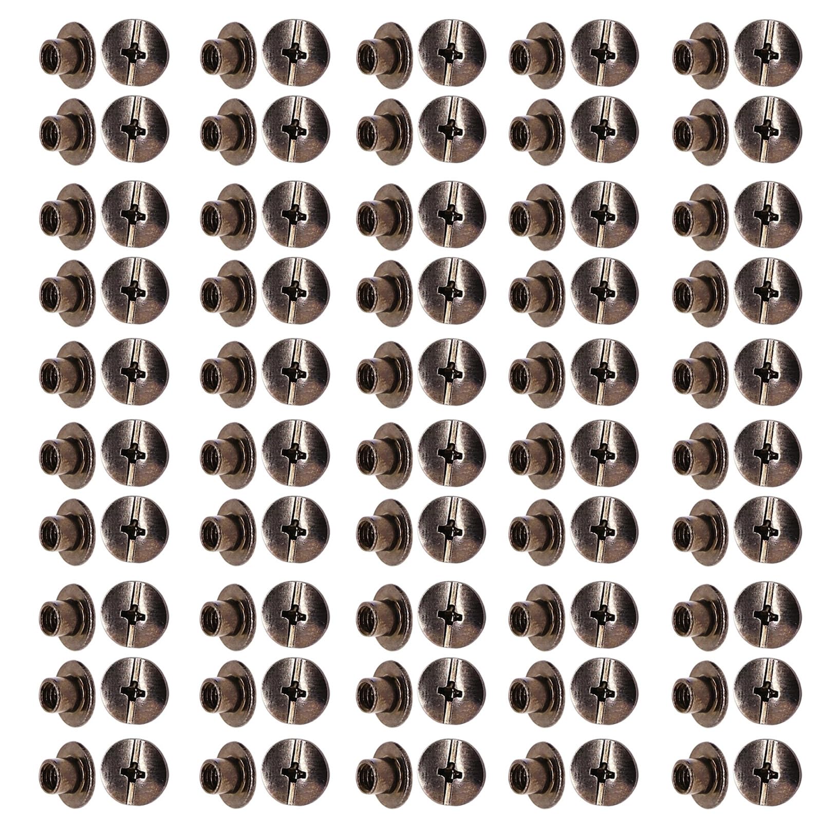 Msioytog 50Pcs Leather Screws Rivets Set 5 Color Metal Rivet Studs Attachment for Leather Craft Clothing Sewing Craft Project Rivets