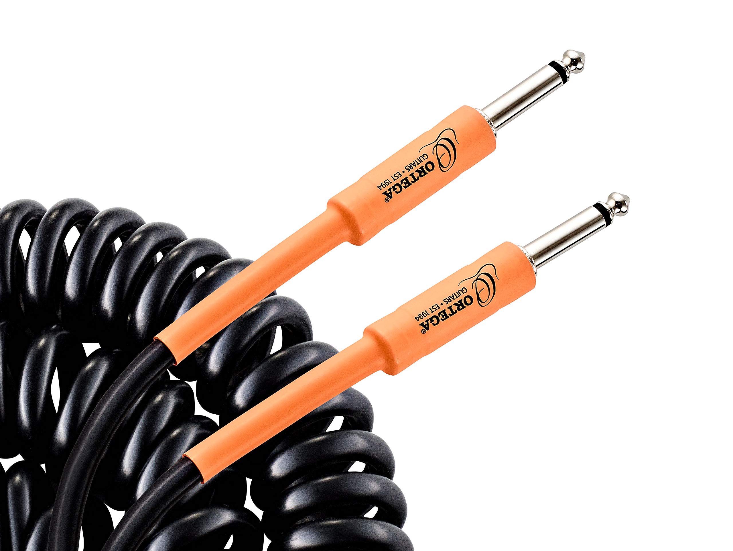 Ortega Guitars Retro Series Cable, Instrument Cable, Length 9 m, Straight and Straight, Coiled Cable, Plastic