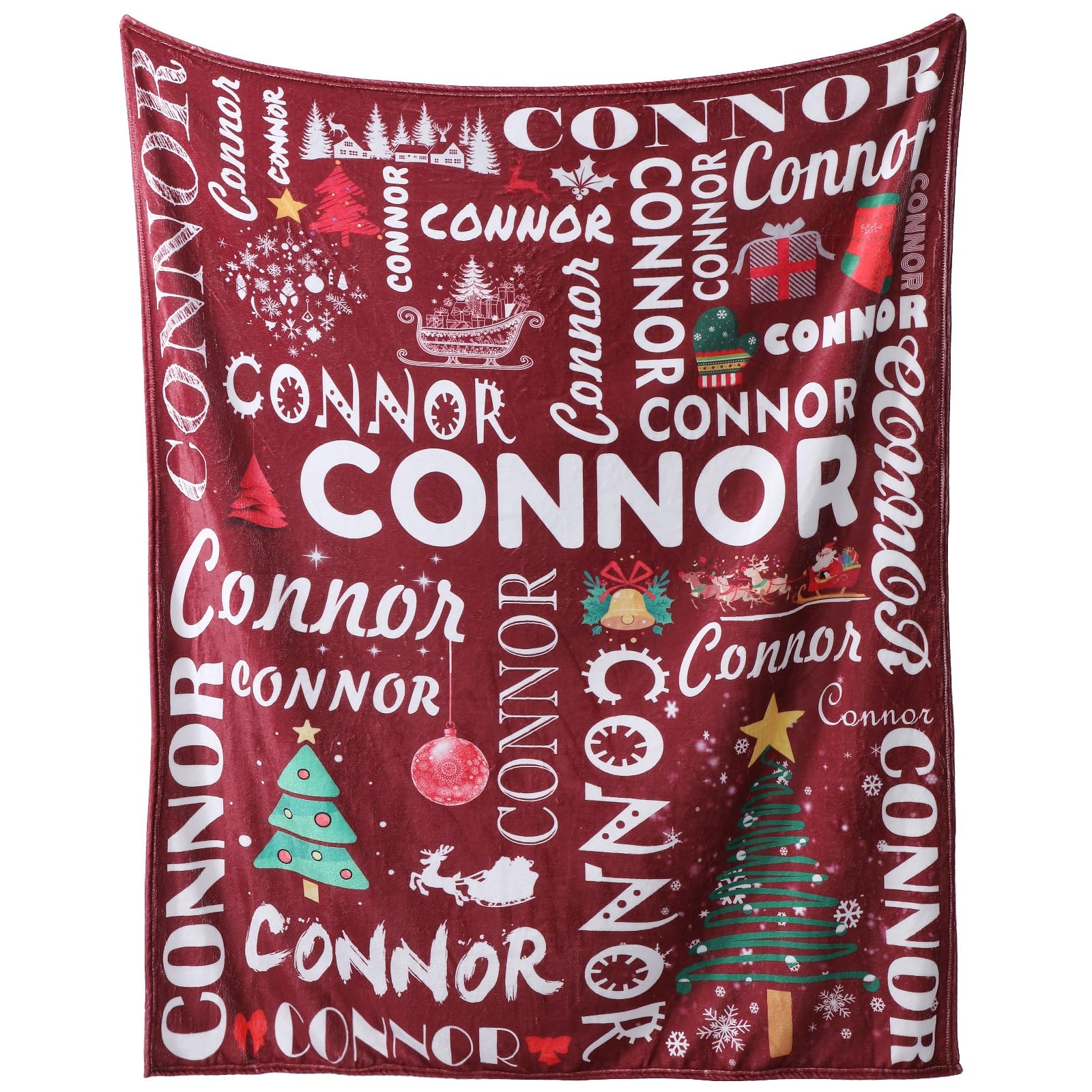 Urijk Personalised Baby Blankets with Name Christams Blankets Throws Blanket Personalised Baby Blanket for Baby Girls Boys Kids Adults Soft Flannel Custom Blanket for Baby Shower Birthday (B)