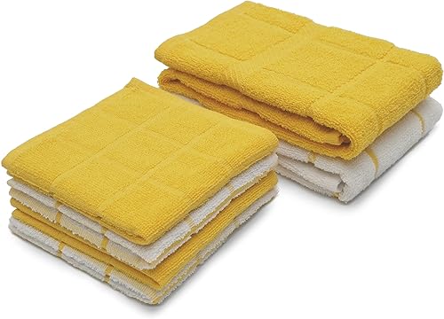 Miniatura 1 de Mellow Buff Paño de cocina y paño de toalla de 100 % algodón, paquete de 6, toallas de cocina súper suaves y absorbentes, perfectas para limpieza de