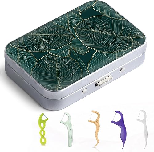 Estuche portátil de hilo dental, fácil de almacenar púas de hilo dental de varios tamaños, dispensador de hilo dental portátil es perfecto para