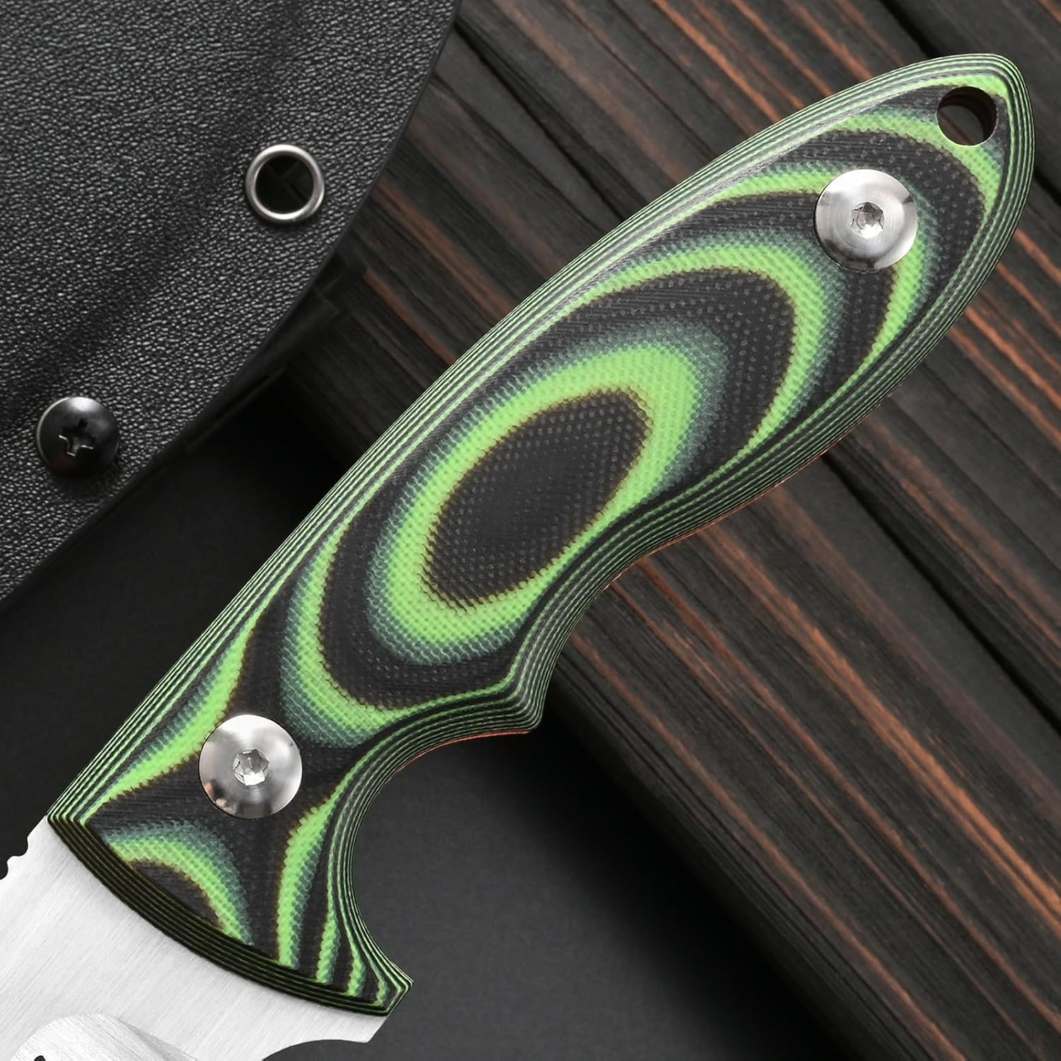 Sitivien ST24 Fixed Blade Knife, AUS-8 Brushed Steel Blade,Double Color G10 Handle Full Tang EDC Fixed Knifes for Outdoor Working Camping Hunting Fishing(Silver)