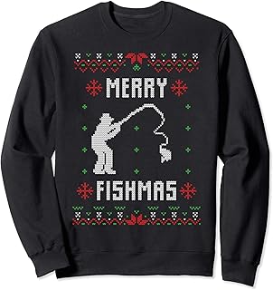 Ugly Christmas Sweater Pesca Pescador Peces Navidad Regalo Sudadera