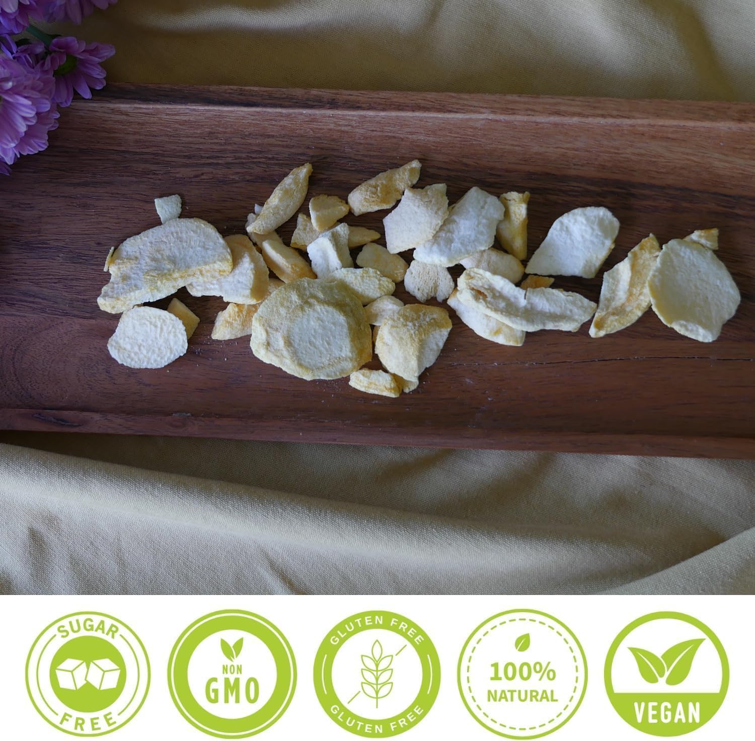 HiFood brzoskwinie liofilizowane w plastrach 100 g 100% naturalne owoce chrupiące i lekkie idealne do musli jogurtu i smoothie
