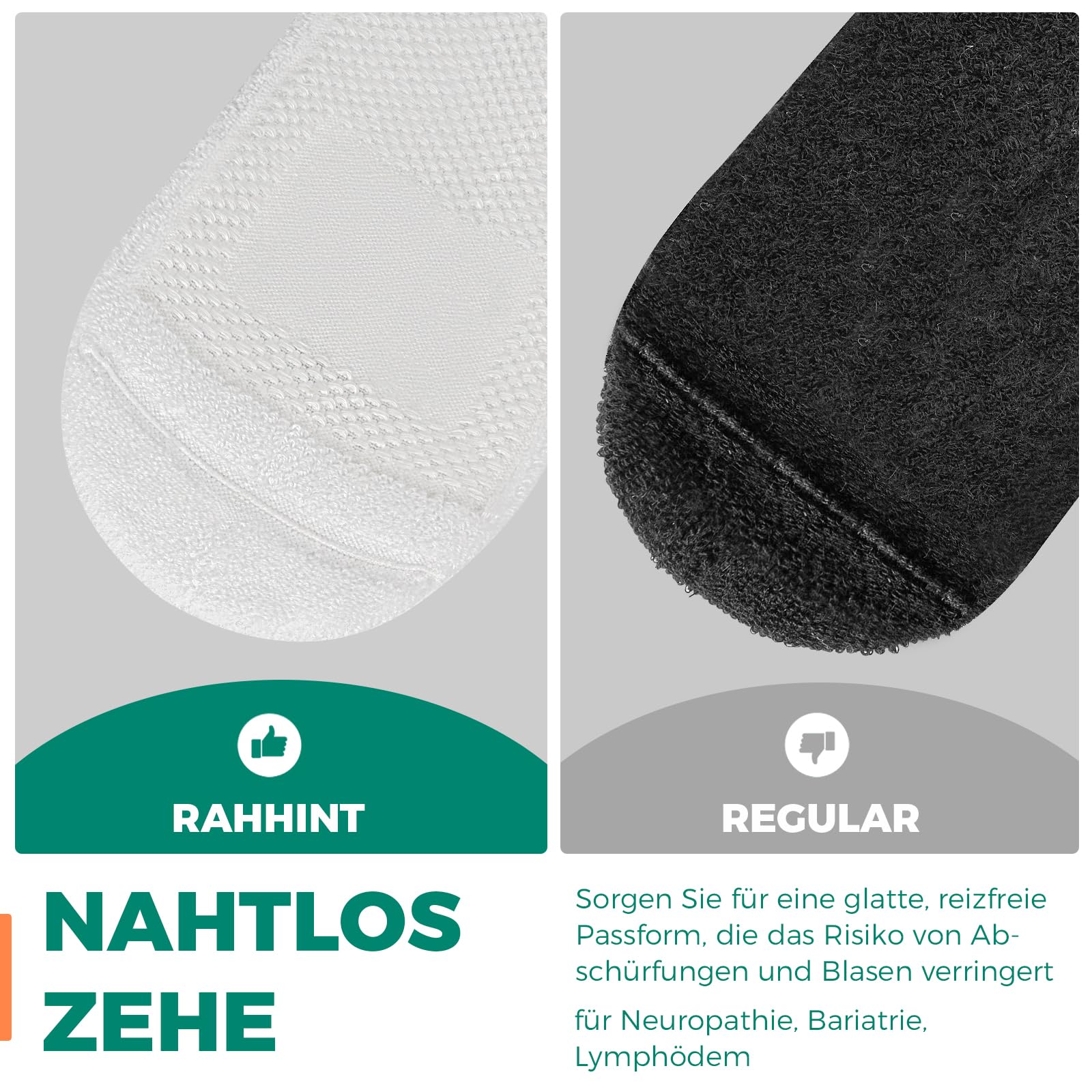 Rahhint Lana Merino Calze Diabetici 3 Paia, Calze in Bamboo senza Elastico senza Cucitura per Uomo & Donna