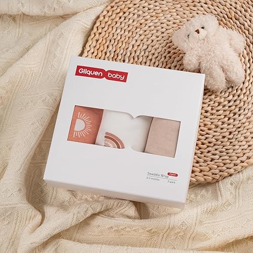 Miniatura 6 de GLLQUEN BABY Paquete de 3 sacos de dormir para recién nacido, pañales para bebés de 3 a 6 meses, saco de envolver para bebé, arcoíris y sol, manta