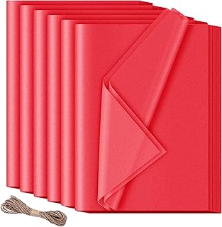 60 hojas de papel de seda, material de embalaje, 50 x 70 cm, papel de regalo rojo, papel de seda HXJDAM rojo, papel de seda para envolver regalos, manualidades, cumpleaños, Halloween