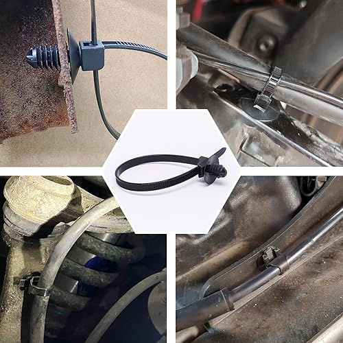 Miniatura 7 de Benliu - 30 bridas de nailon para montaje a presión, 8.3 x 0.2 pulgadas, de nailon resistente con bloqueo automático, surtido para atar cables en