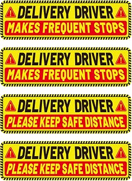 4pcs Delivery Driver Car Magnet Signs, 25x7.6cm/10x3 Inch