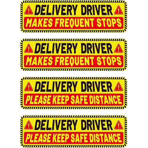 4pcs Delivery Driver Car Magnet Signs, 25x7.6cm/10x3 Inch