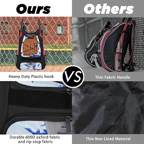 Miniatura 3 de Goloni  Mochila de béisbol, bolsa de béisbol para adultos, bolsa de bate de sóftbol con compartimento para zapatos, compartimento principal grande