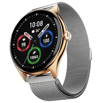 Fire-Boltt Phoenix Ultra Round Smart Watch 1.39" with Bluetooth Calling, AI Voice Assistant, SpO2 & Heart Rate Monitor, 120+ Sports Modes, IP67 Waterproof Metal Smart Watch for Men & Women - Grey