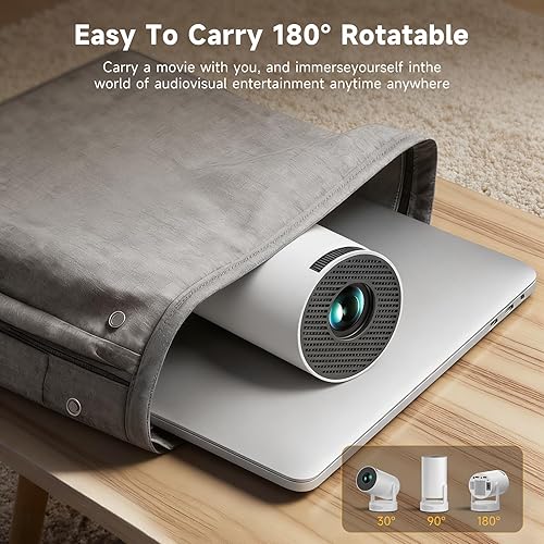 Miniatura 7 de SGV Mini proyector inteligente para dormitorio, soporte 4K, proyector portátil para exteriores con Android 12, WiFi y Bluetooth 5.3, Keystone