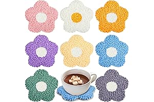 8 Pcs DIY Flower Needle Punch Coaster Kit