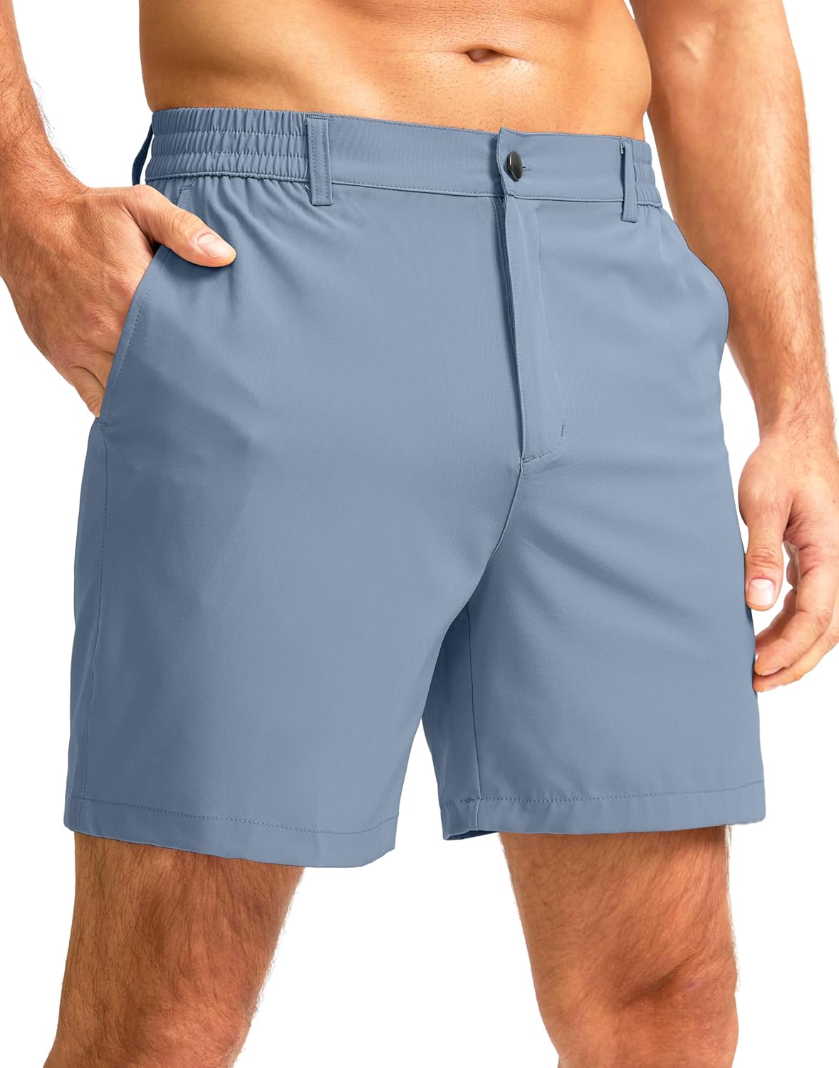 G Gradual Men's Casual Shorts 7" Lightweight Golf Shorts for Men Stretch with 3 Pockets Quick Dry Breathable Work Shorts