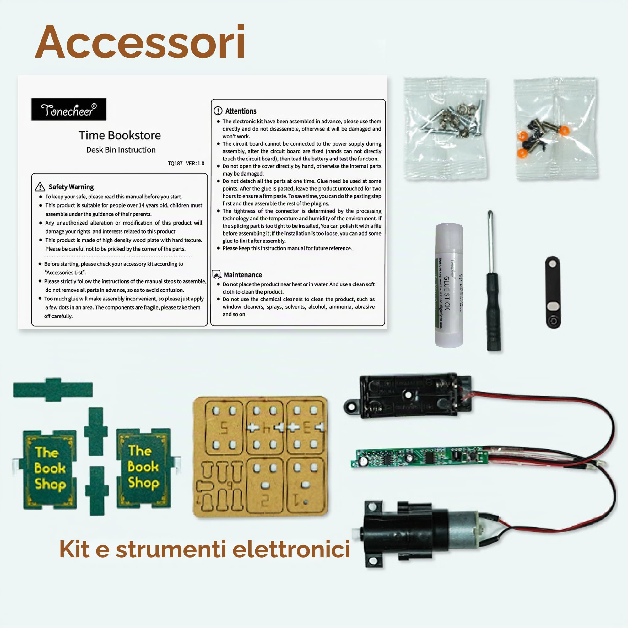 Tonecheer Puzzle 3D Kit, DIY Modello Casa Delle Bambole Scatola di Archiviazione Desktop Creativa, Decorazione Domestica con Apertura Automatica del Coperchio (libreria del tempo)