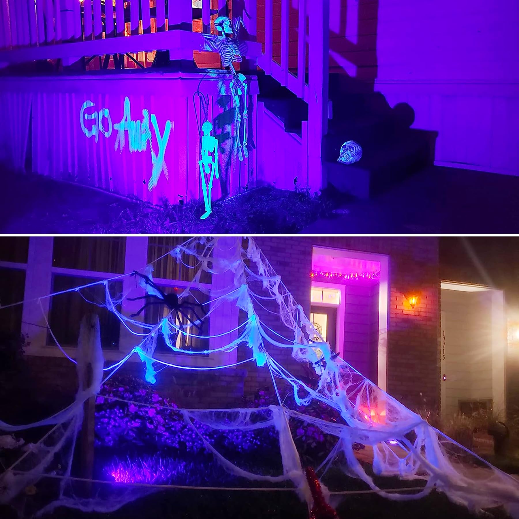Foco de Luz UV,2 Piezas Luz Negra Ultravioleta,Lámpara UV LED IP66 Impermeable, Luz LED Ultravioleta Exterior para Halloween Navidad Fiesta Bar Discoteca DJ Fluorescente Pintura