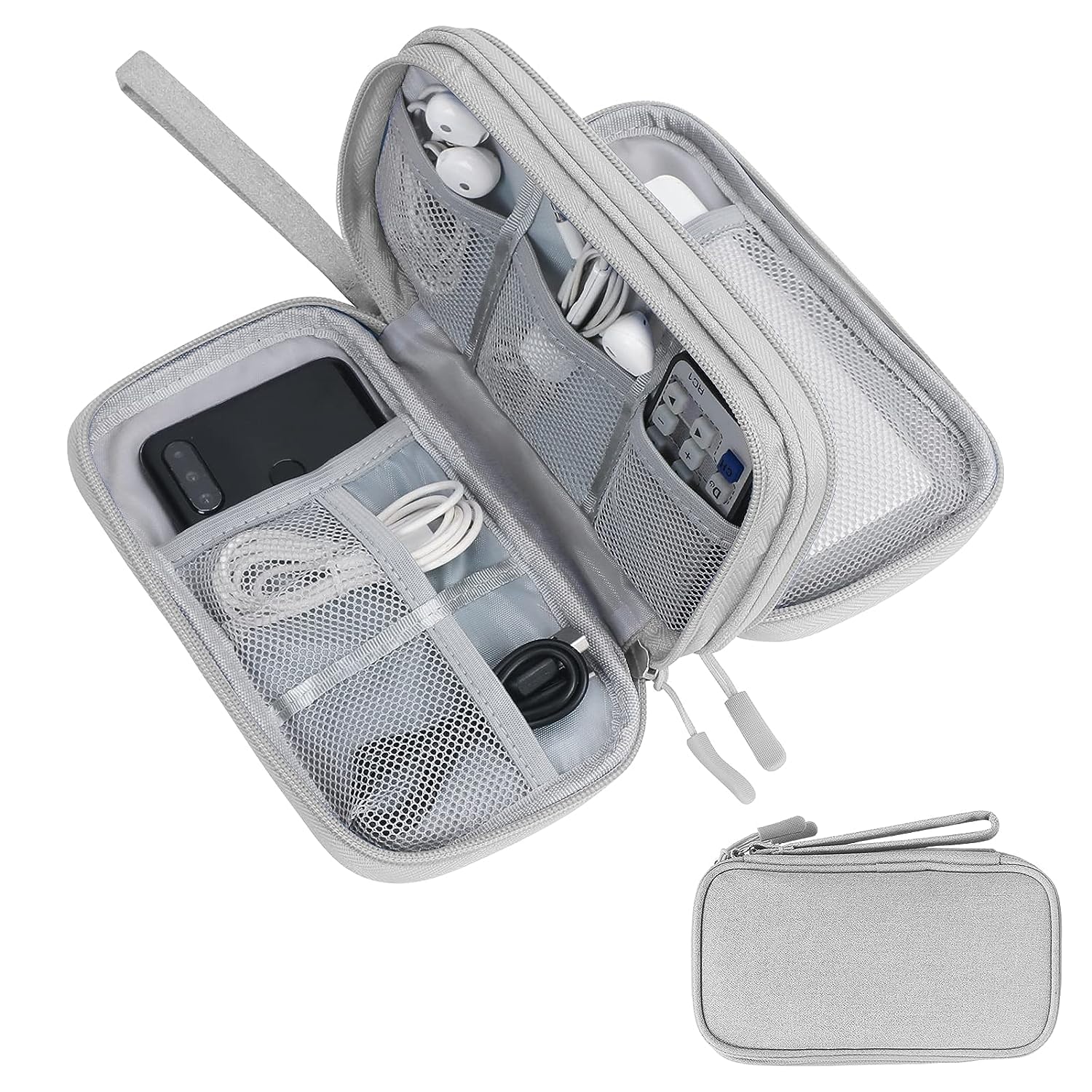 NETIZENElectronic Organizer Storage Travel Waterproof Bag Accessories Case for USB cables, earphones and power bank, earphone case, travel essentials, travel organizer for men etc (Grey)