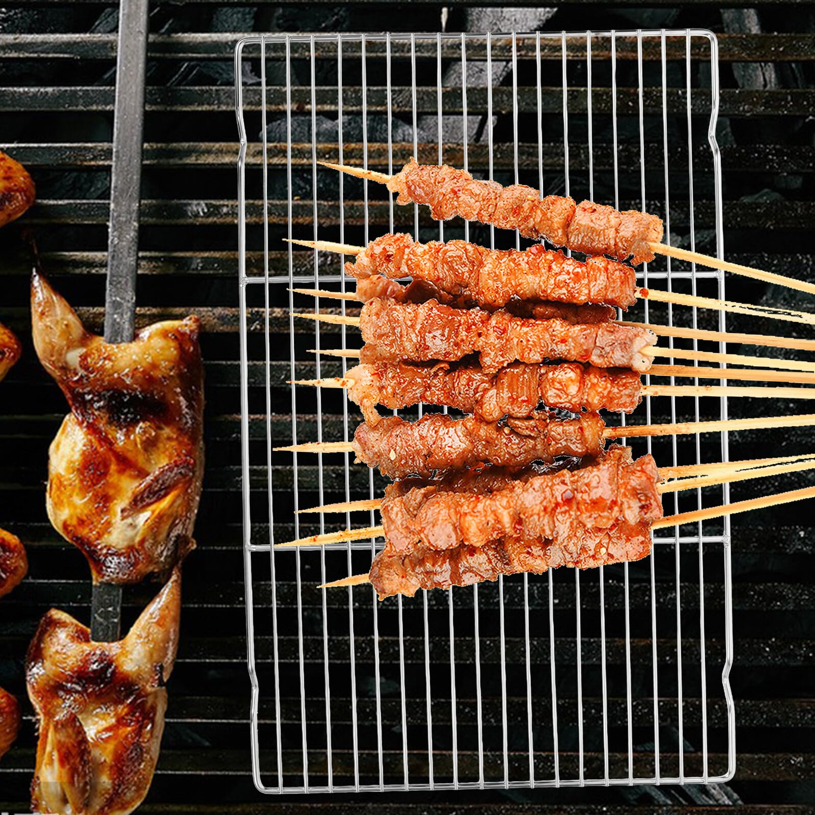 Edelstahl Kühlgitter mit Rostfreier Drahtkonstruktion Multifunktionaler Backofengrillrost für Braten und Grillen Praktischer Kühlrost für Hause