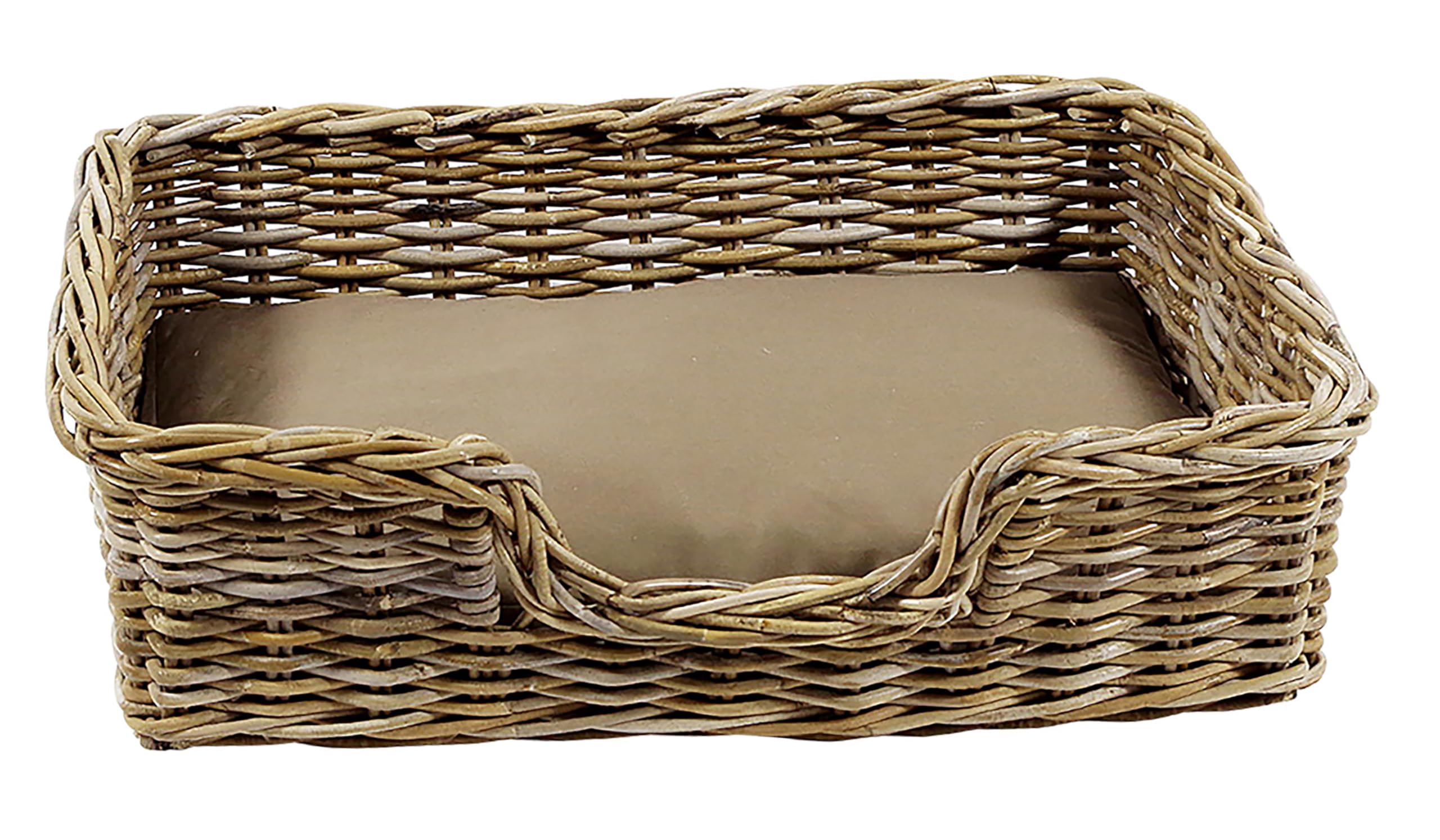 Kobolo Hundekorb Hundesofa aus stabilem Rattan geflochten 72x53x20 cm