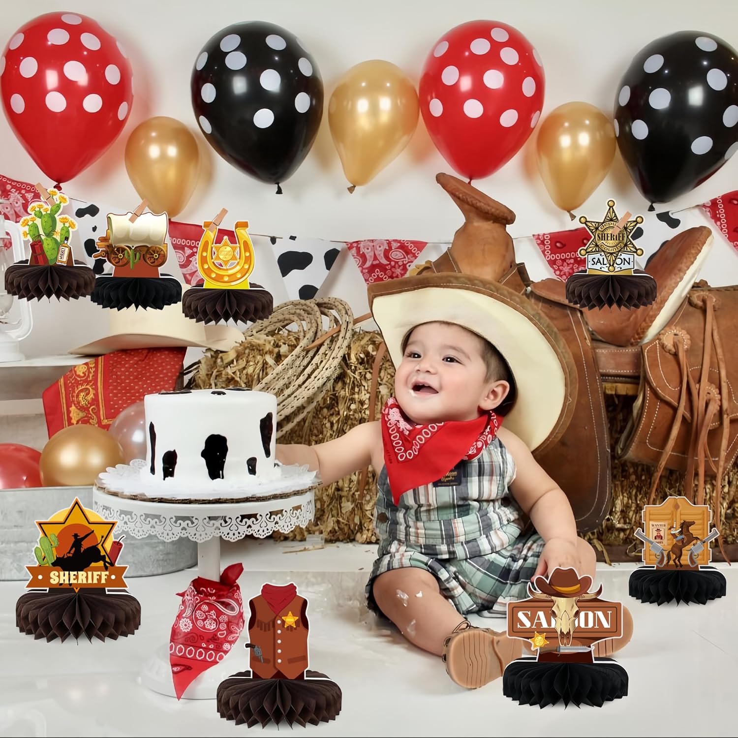 JeVenis Cowboy Servietten 20 Stück - Wild West Party Deko Für Kindergeburtstag