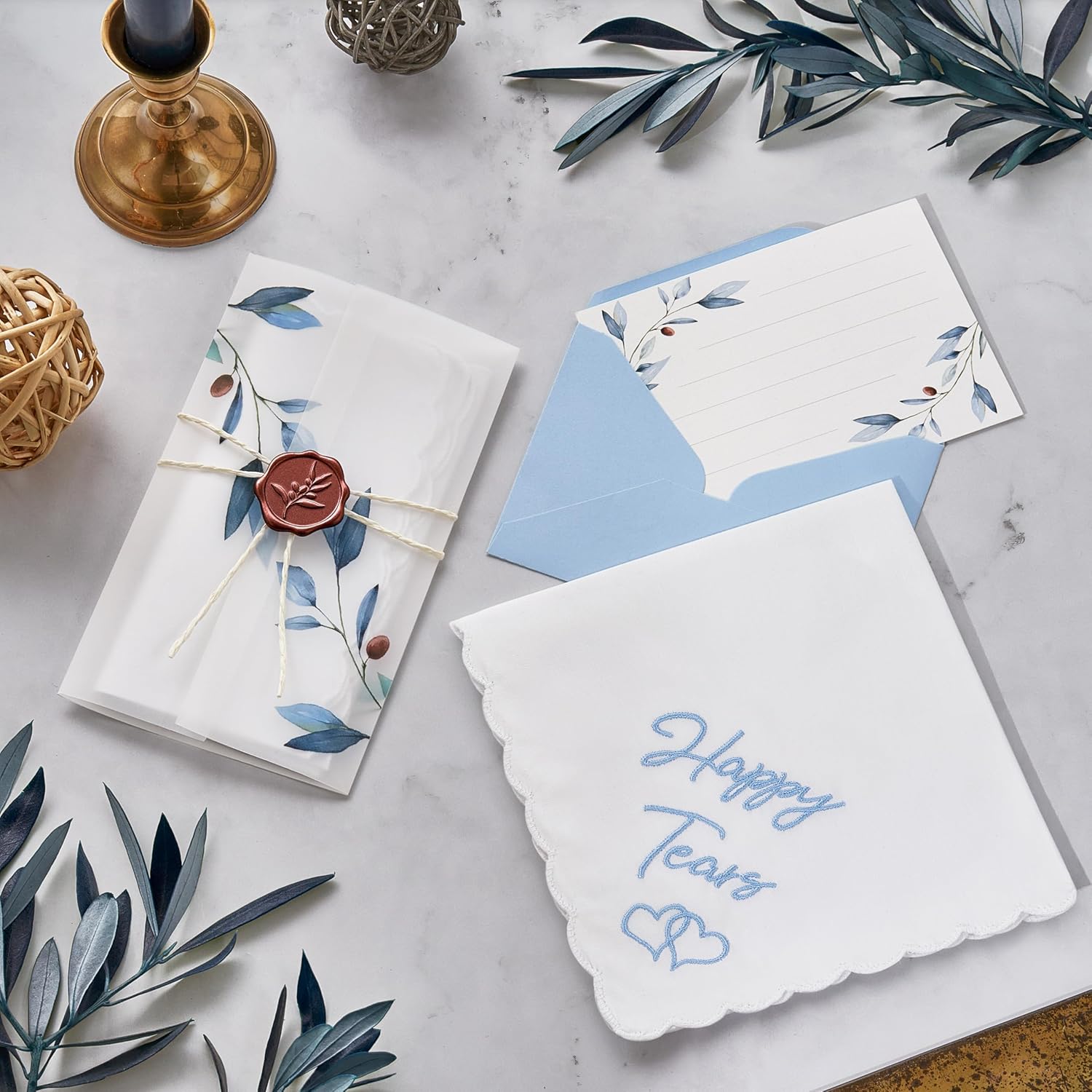 Mother Of The Bride Gifts Something Blue For Bride On Wedding Day Handkerchief - Image 3