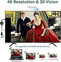 Vista 2 de Adaptador Dongle de Visualización HDMI Inalámbrico 4K 1080P, Transmisión WiFi de Películas, Receptor para i-Phone, i-Pad, iOS, Android, Tablet