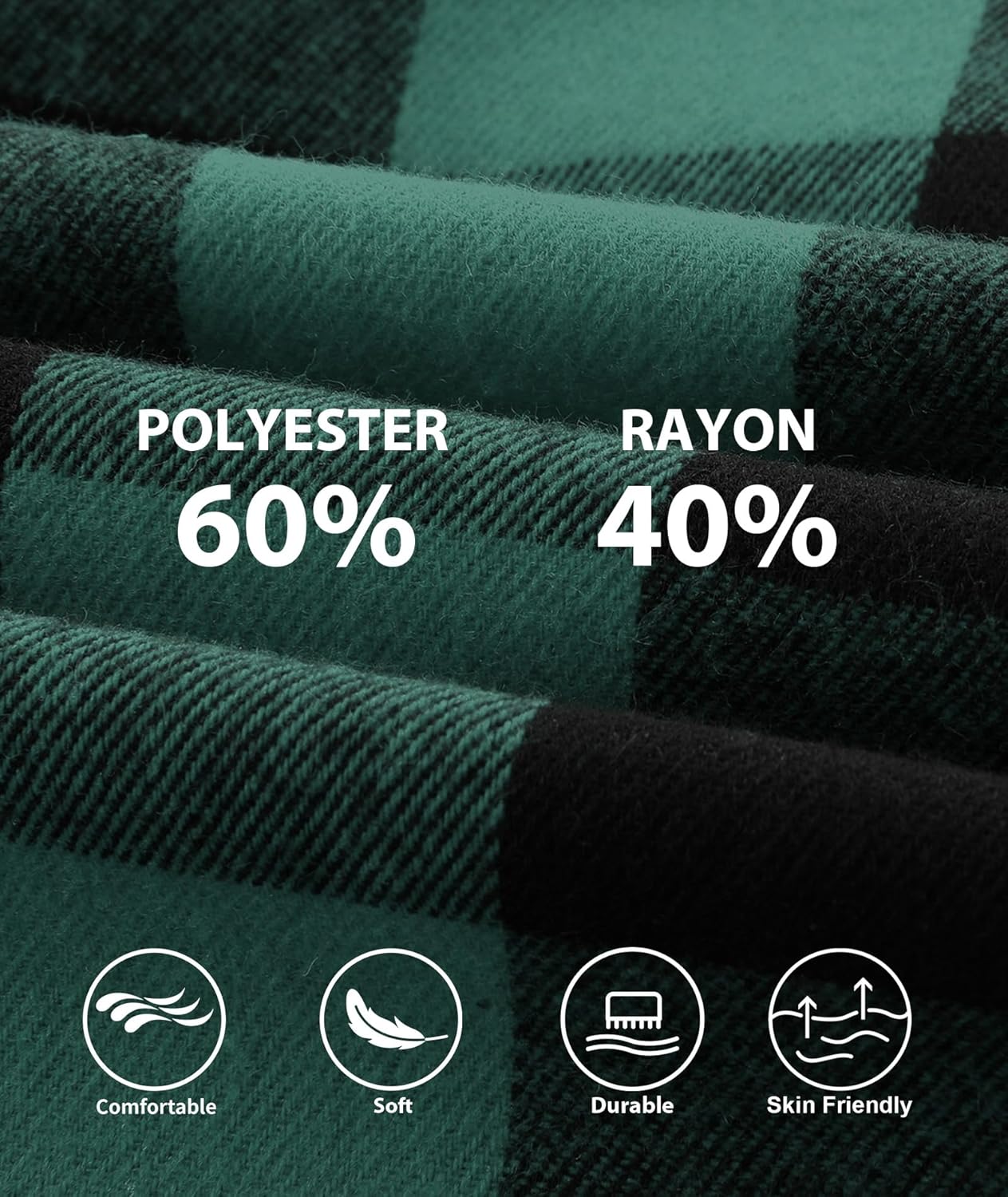 ZITY 3 Pack Men's Flannel Hoodie Shirts Long Sleeve Casual Vintage Button Down Plaid Shirt Jacket with Pocket - Image 4