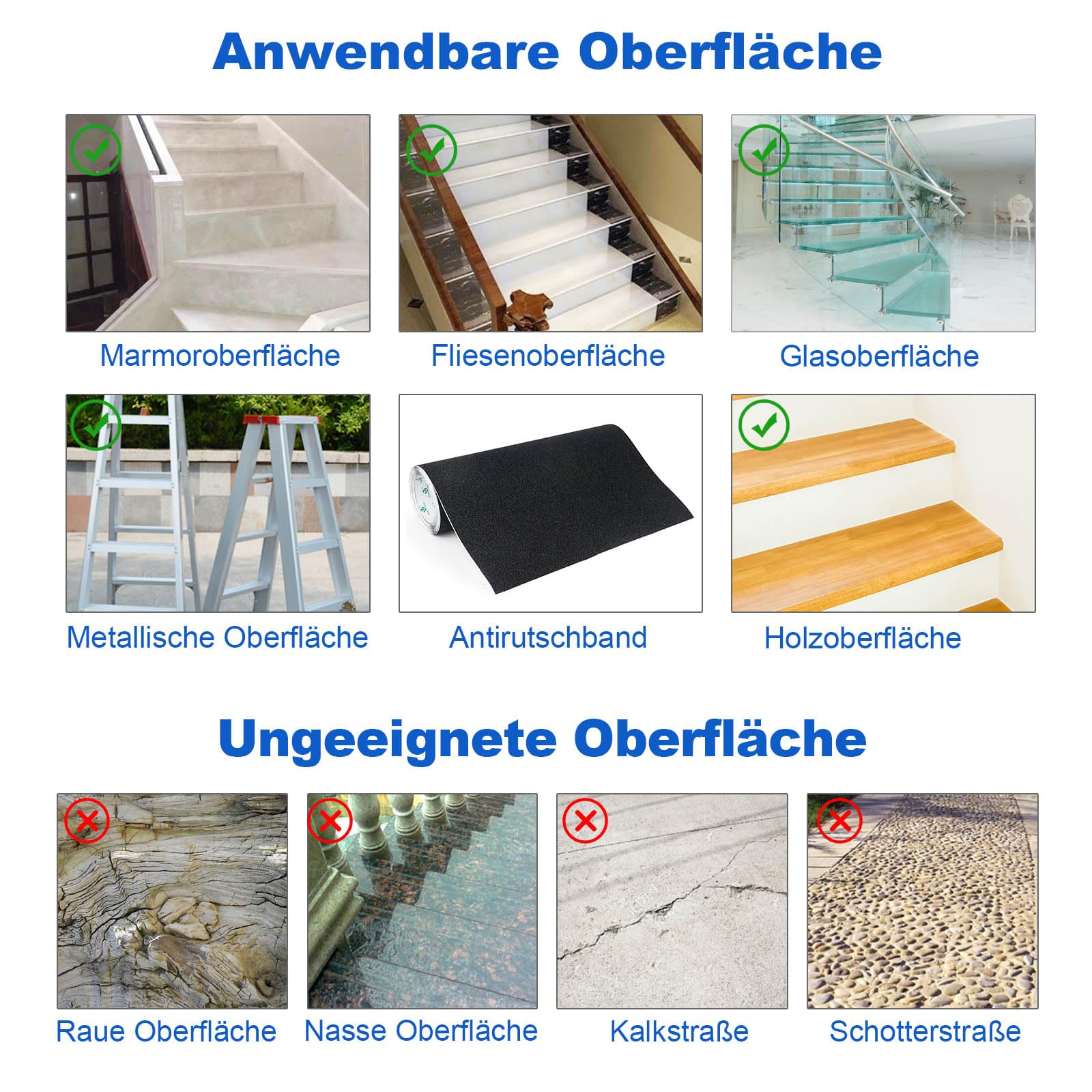 BOMEI PACK Ruban adhésif antidérapant pour escalier, skateboard, 400 mm x 5 m, noir, bande de traction solide, niveau de sécurité antidérapant, marches de sécurité antidérapantes pour l'intérieur et