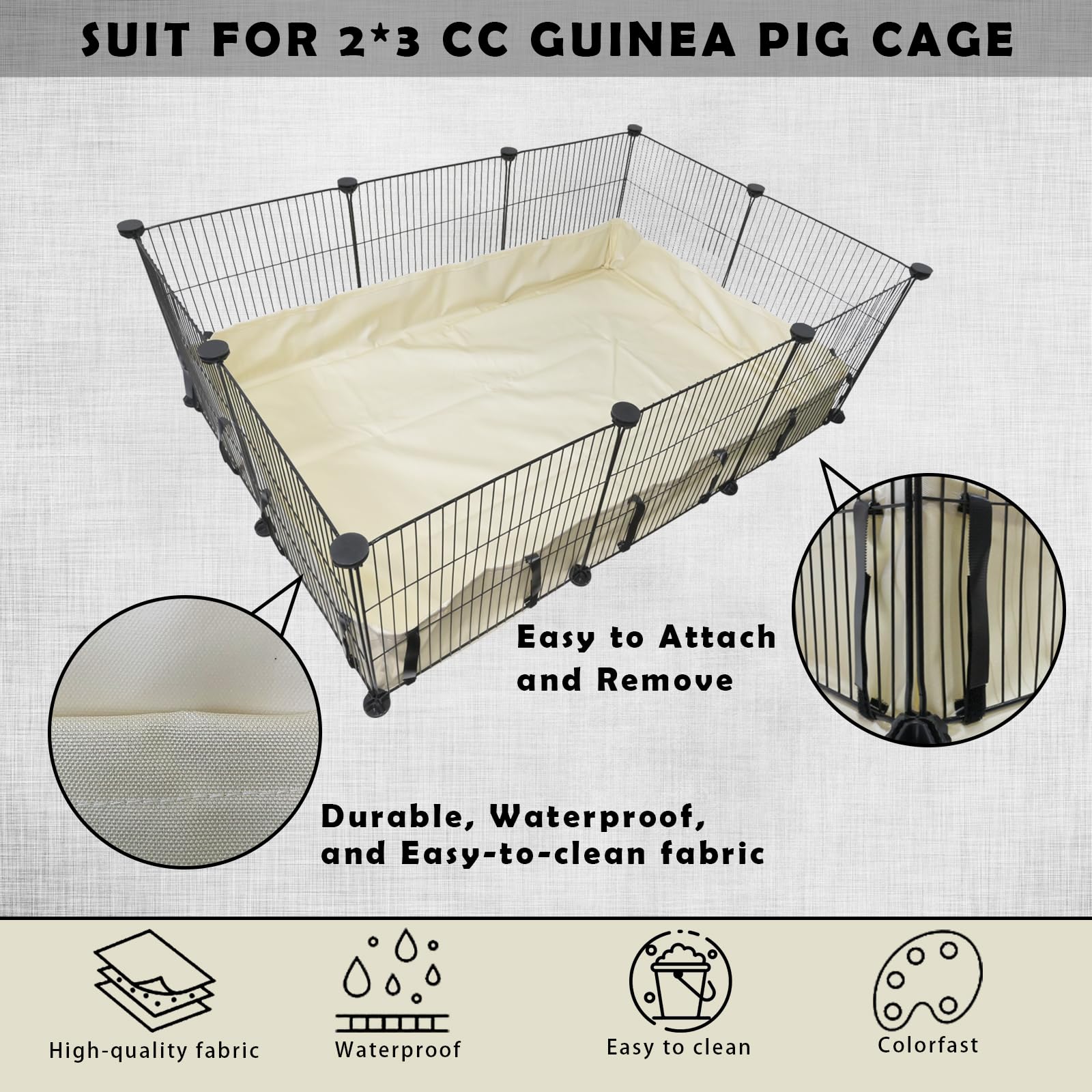 27''*56'' Guinea Pig Cage Bottom Tarp für C&C Cage Panel, wasserdicht Guinea Pig Cage Liner Basis waschbar Small Animal Cage Bedding für Hamster Chinchilla Igel Frettchen Kaninchen Lebensraum (ohne