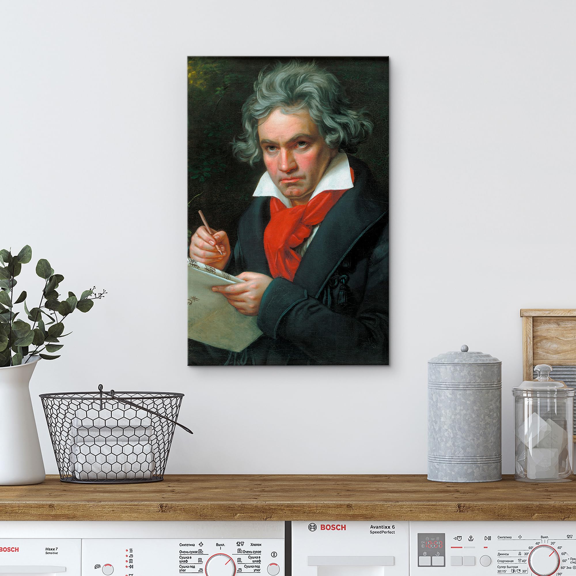 古書【洋書】PIETER PORTERS ブルーメンヴォールヘット　インテリア Amazon.com: wall26 Canvas Print Wall Art Portrait of Beethoven