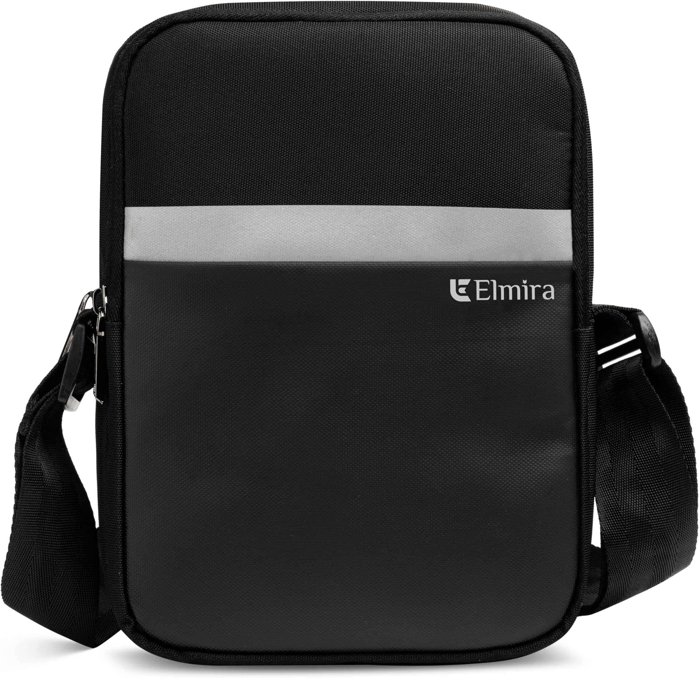 ELMIRA Sling bag for men - one side bag for carry passport office document, mini stylish small traveling chest crossbody hand bags men's & women (water-resistant, Black, 9 Inch)